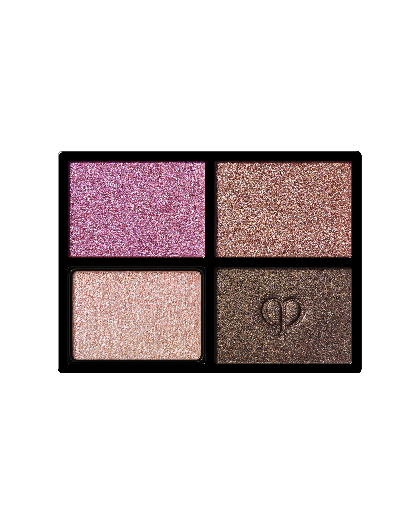 Photo of "EYE COLOR QUAD (REFILL)", an eyeshadow consisting of four colors. The brand logo is imprinted on the lower right color. Shade: 6-Caviar Pearls.