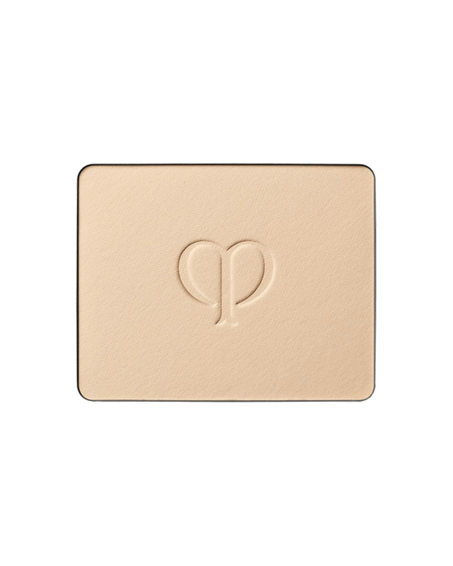 Photo of a refill of "BRIGHTENING POWDER FOUNDATION" with an embossed brand logo in the center. SHADE: I10.