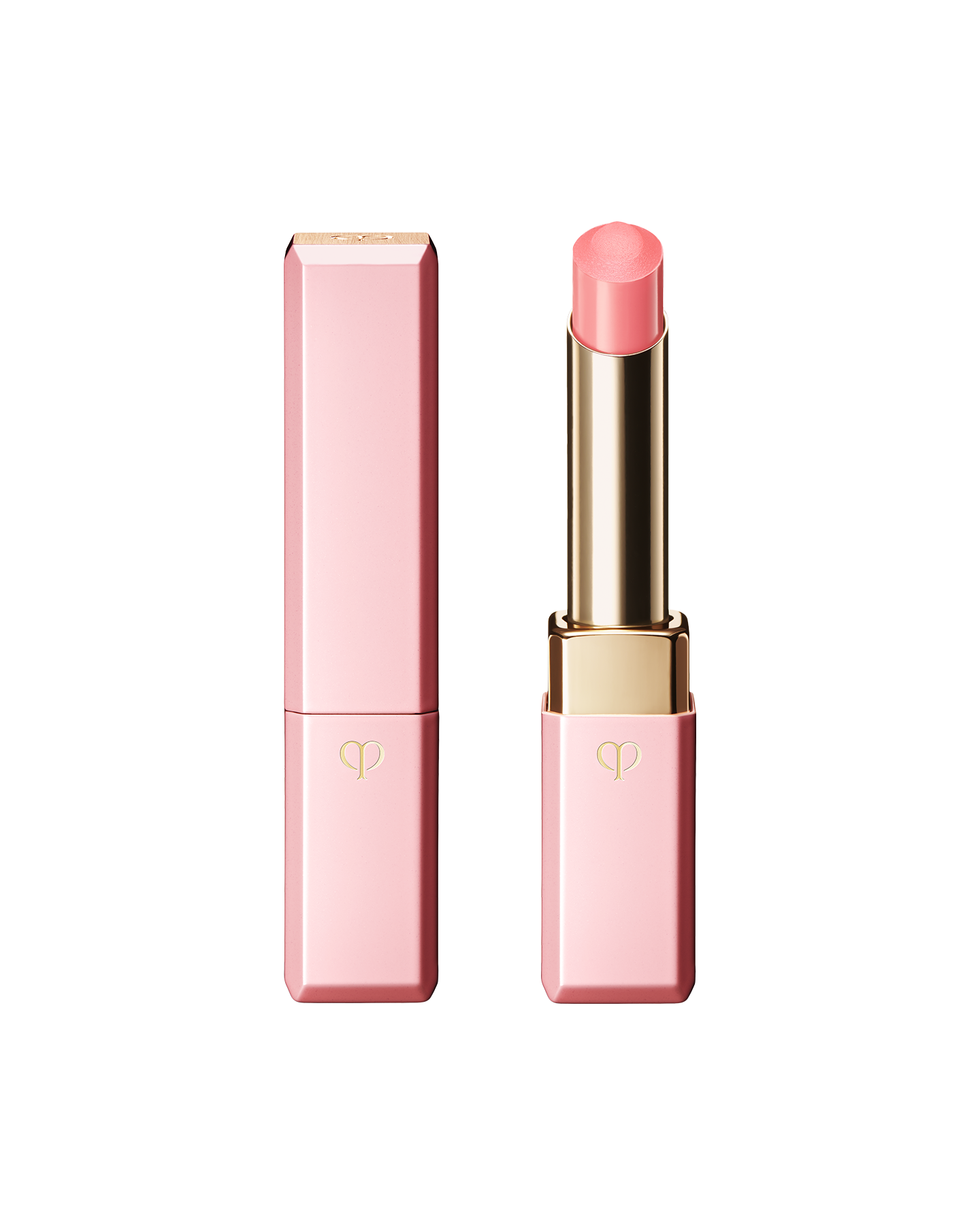 Photo of "LIP GLORIFIER" with a refined gold tube, wrapped in a bright pink cap and case. Shade: Pink.