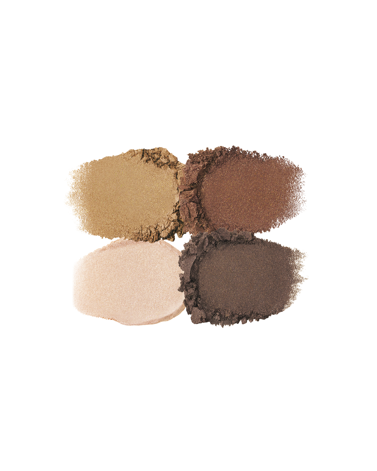 Photo of the texture of the four EYE COLOR QUAD colors, showing their color and powder quality. Shade: 4-Ocean Sunrise.