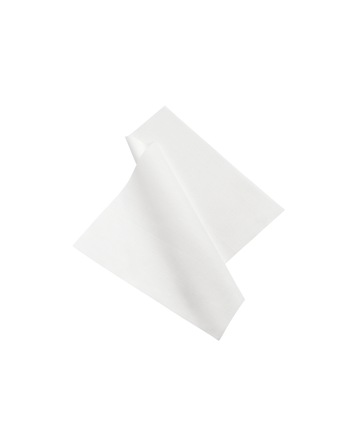 Photo of a pure white cleansing towelette with a soft and smooth texture, giving a clean and gentle impression.