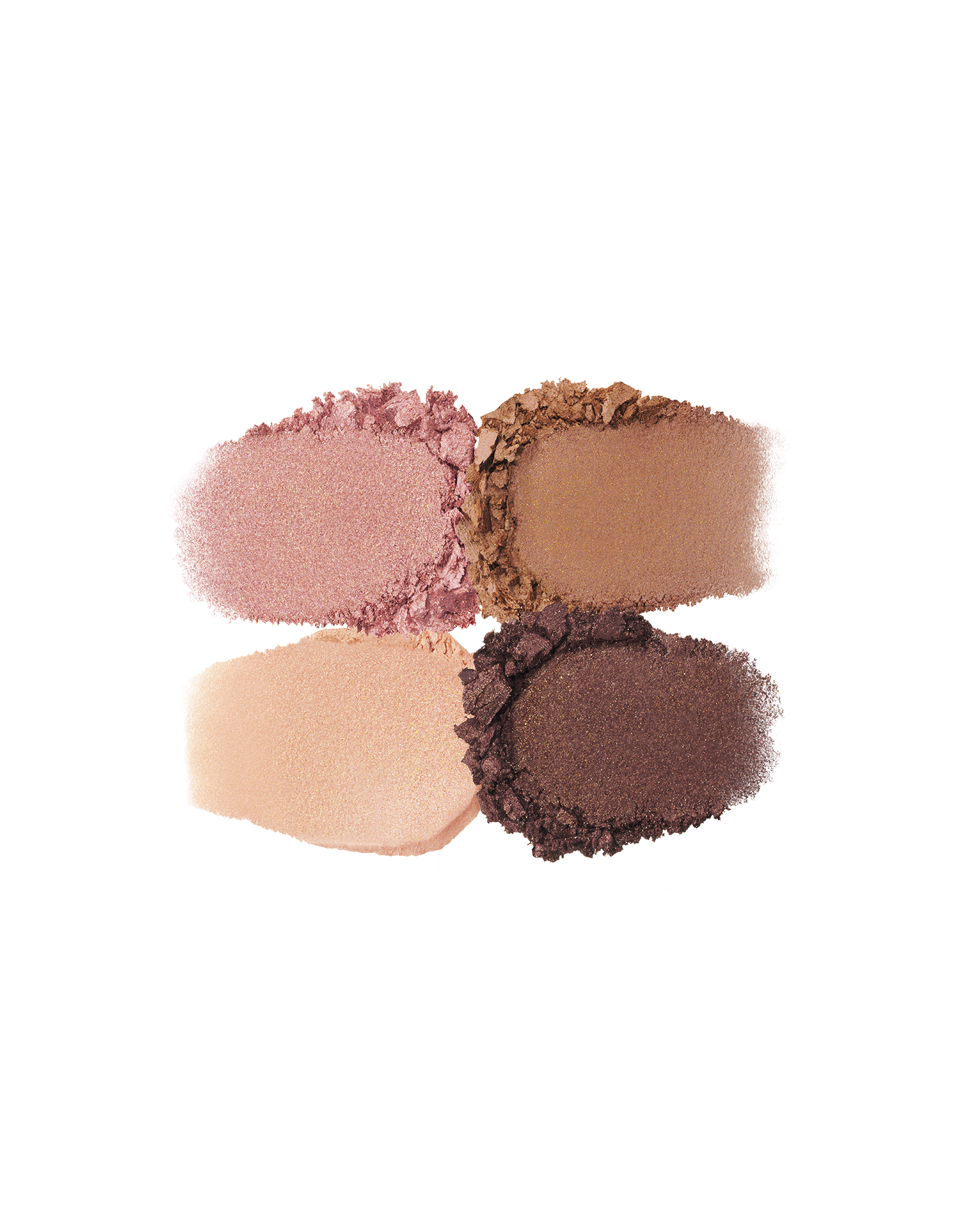 Photo of the texture of the four EYE COLOR QUAD colors, showing their color and powder quality. Shade: 7-Starlight Splendor.