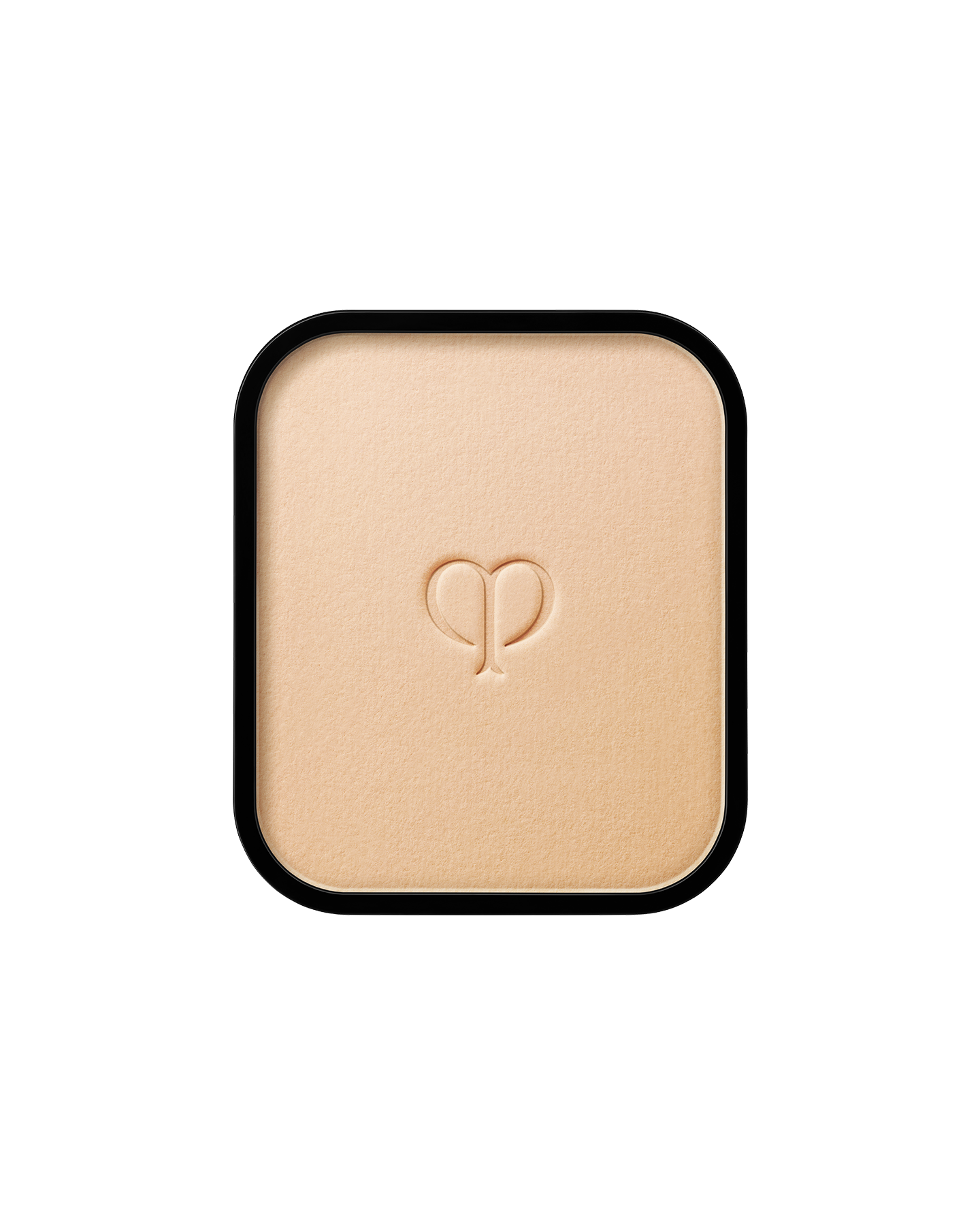 Photo of a refill of "RADIANT POWDER FOUNDATION" with an embossed brand logo in the center. SHADE: I10.