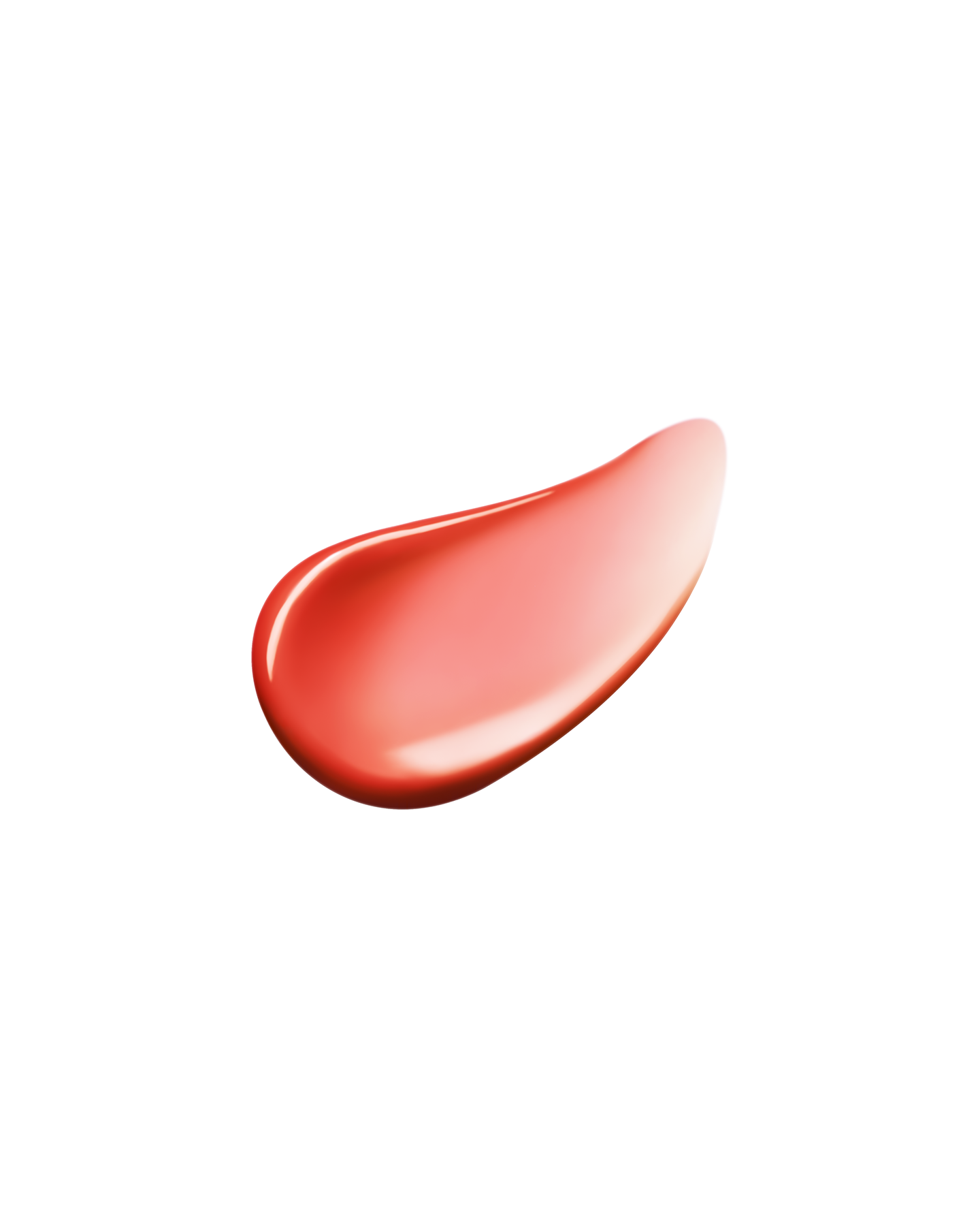 Photo of a Dewy texture with a glossy finish that stands out under the light. SHADE: Red-Orange Rebel.